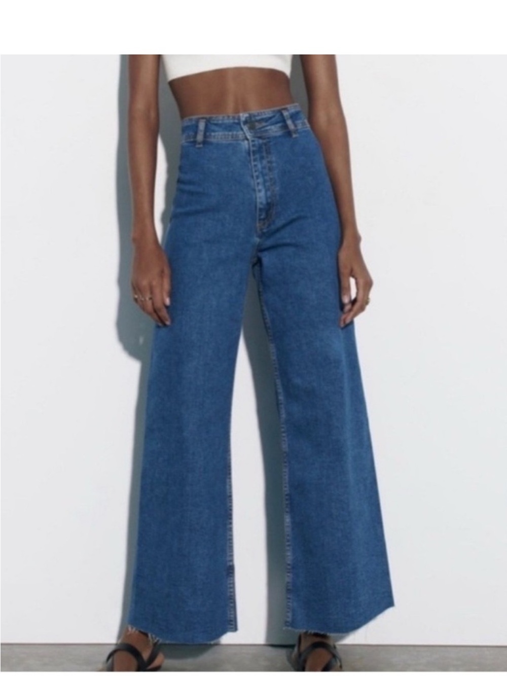 Zara The Marine Straight Jean size 4 Medium Wash